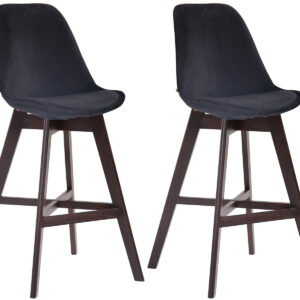 2er Set Barhocker Cannes Samt cappuccino