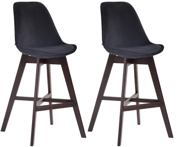 2er Set Barhocker Cannes Samt cappuccino