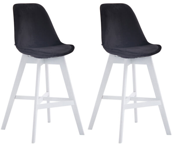 2er Set Barhocker Cannes Samt weiß